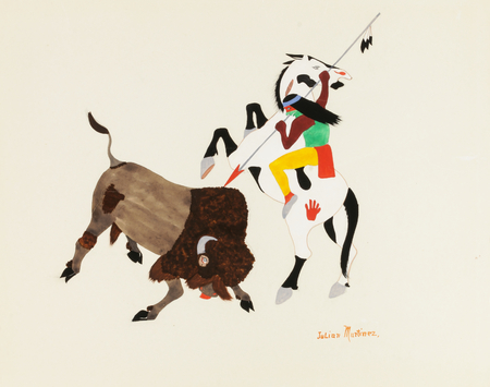 Affiche encadrée premium made in France ou toile d’art. Chasseur de bisons...