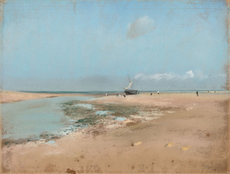 Toile d’art premium imprimée made in France ou affiche encadrée. Plage à marée basse (embouchure de la rivière)...