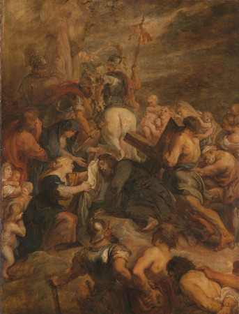 Impression d'art sur toile et affiche encadrée made in France. Le Christ sur le chemin du Calvaire. Le portement de croix...