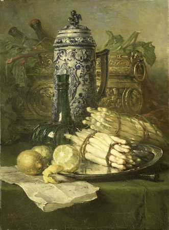 Tirage d'art sur toile ou affiche encadrée de production française. Nature morte à la cruche en grès...
