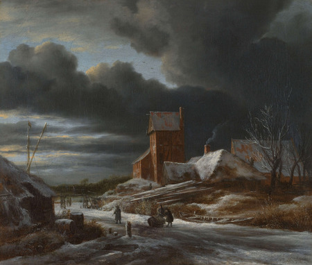 Affiche encadrée ou tirage d'art sur toile 100% français. Paysage d'hiver. Paysage d'hiver...