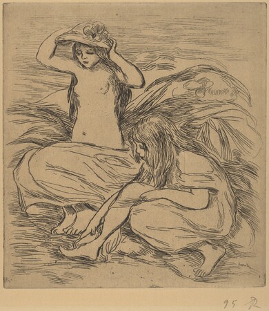 Impression d’art haut de gamme made in France sur toile ou poster encadré. Les deux baigneuses...