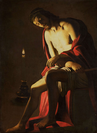 Tirage sur toile ou affiche encadrée fabrication française. Christ sur la pierre froide...