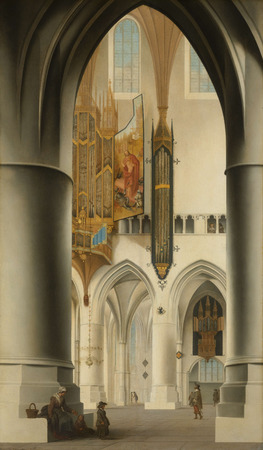 Affiche encadrée ou toile imprimée made in France. Intérieur de l'église Saint-Bavon à Haarlem...