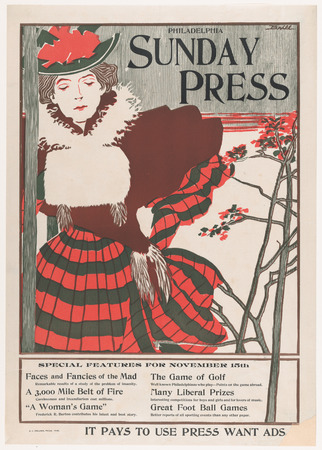 Toile premium fine art made in France ou affiche encadrée de qualité. Philadelphia Sunday Press : 15 novembre...