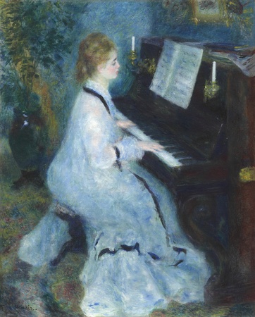 Impression fine art premium fabriquée en France sur toile ou poster encadré. femme au piano...