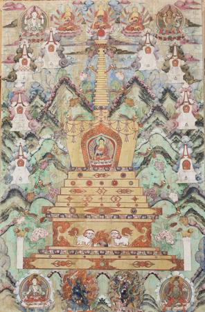 Toile fine art premium made in France imprimée ou affiche encadrée. Bouddha dans un stupa...