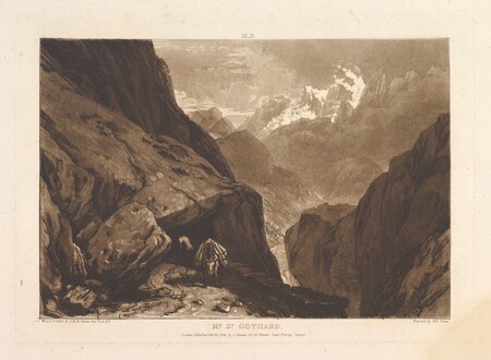 Impression fine art made in France premium sur toile ou poster encadré. le mont. St. Gothard (Les études du livre, partie 2 planche 9)...