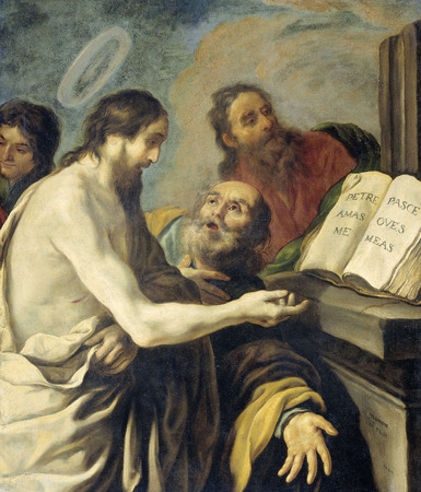 Impression haut de gamme made in France sur toile ou poster encadré. Le Christ demande à Pierre de nourrir mes brebis. Le Christ ordonne à Pierre de « paître mes brebis »...