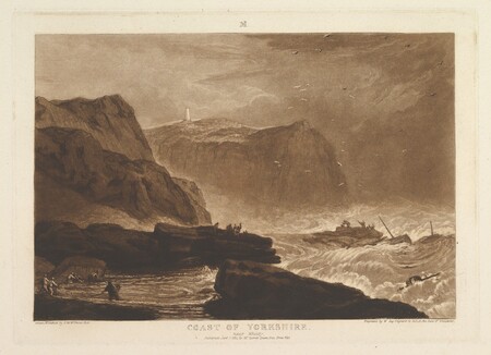 Impression sur toile fine art haut de gamme fabriquée en France ou poster encadré. Côte du Yorkshire, près de Whitby (Liber Studiorum, partie V, planche 24)...