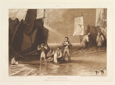 Poster fine art premium fabriqué en France ou toile d’art imprimée. Marine Dabblers (Liber Studiorum, partie VI, planche 29)...