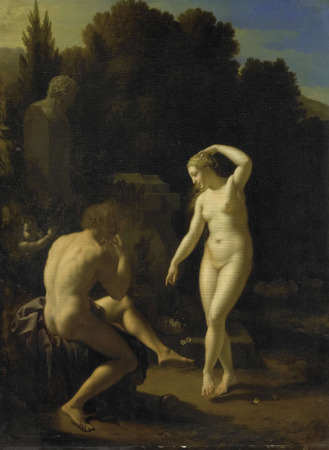Toile made in France imprimée ou poster encadré. Une nymphe dansant sur une flûte de berger. Une nymphe dansant sur une flûte de berger...