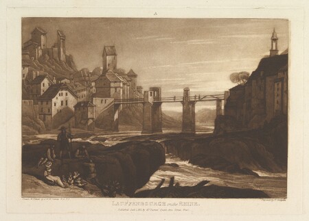 Impression fine art premium sur toile fabriquée en France ou poster encadré. Lauffenbourgh sur le Rhin (Liber Studiorum, partie VI, planche 31)...