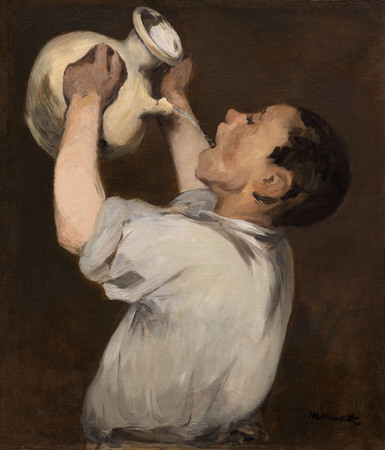 Tirage d'art sur toile ou affiche encadrée de production française. Garçon au pichet (La Régalade)...
