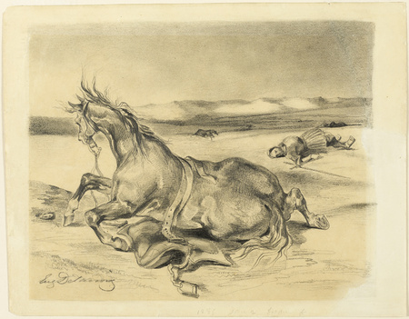 Impression haut de gamme sur toile ou affiche encadrée made in France. Cheval déchu et chevalier mort...