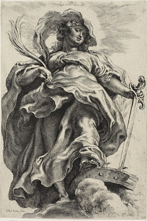 Toile d'art imprimée ou affiche encadrée origine France. Sainte Catherine d'Alexandrie...