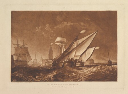 Impression fine art de qualité haut de gamme sur toile made in France ou poster encadré. Entrée du port de Calais (Liber Studiorum, partie XI, planche 55)...