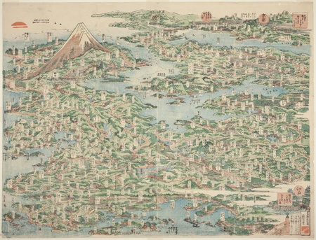 Impression d’art haut de gamme sur toile ou poster encadré en France. Les lieux célèbres du Tokaido en une seule vue (Tokaido meisho ichiran)...
