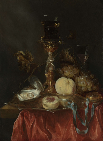 Affiche encadrée 100% française ou toile fine art imprimée. Nature morte au porte-verre en vermeil...