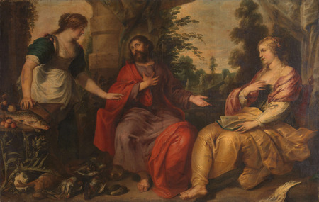 Impression premium sur toile d’art made in France ou affiche encadrée. Christ avec Marthe et Marie. Christ avec Marthe et Marie...