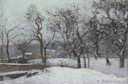 Reproduction made in France sur toile ou poster encadré. Neige à Louveciennes...