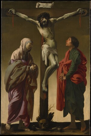 Toile made in France ou affiche encadrée fine art. La Crucifixion avec la Vierge et Saint Jean...
