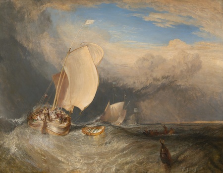 Affiche d’art encadrée française ou toile imprimée. Bateaux de pêche avec des marchands de colporteurs pour le poisson...