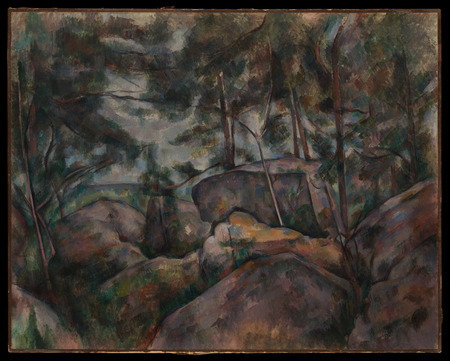 Impression sur toile ou affiche encadrée d'art made in France. Rochers dans la forêt...