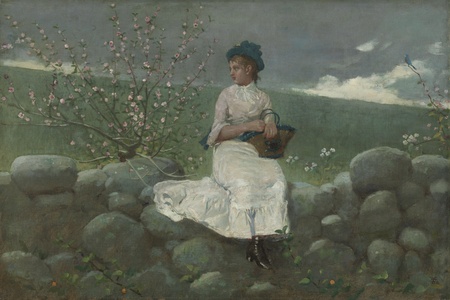 Toile made in France imprimée fine art ou affiche encadrée. Fleurs de pêche. Winslow Homer a souvent représenté des scènes de loisirs au début de sa carrière...