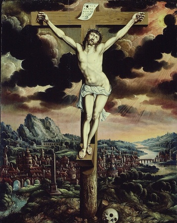 Affiche encadrée fine art ou toile imprimée made in France. Christ en croix. Ce tableau est une représentation de la crucifixion...