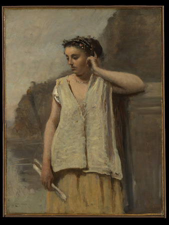 Impression de qualité sur toile made in France ou poster encadré. La Muse : Histoire. Ce tableau de Corot est un portrait, probablement d’Emma Dobigny...