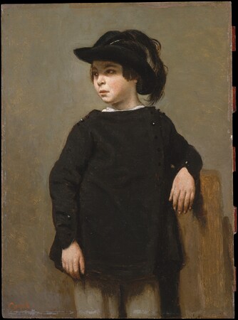 Affiche encadrée fine art ou toile imprimée made in France. Portrait d'un enfant. Cette oeuvre de Camille Corot est un portrait...