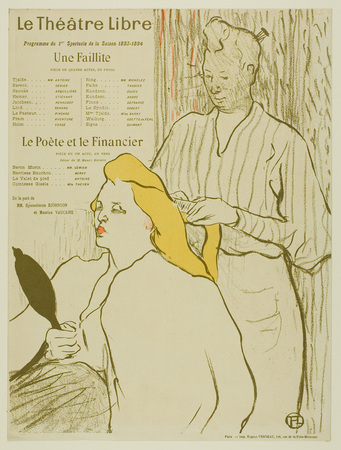 Toile d’art made in France imprimée premium ou affiche encadrée. The Hairdresser, Program for the Théâtre Libre...