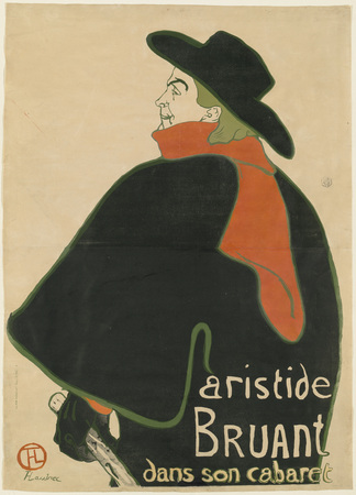 Toile premium made in France fine art ou affiche encadrée. Aristide Bruant, dans son cabaret...