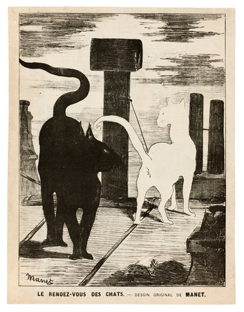 Impression d'affiche encadrée fine art made in France ou toile d’art. Le rendez-vous des chats...