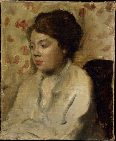 Affiche encadrée premium en France ou toile d’art imprimée. Portrait d'une jeune femme. Ce petit portrait semble être une étude rapide de l'humeur et du type de figure...