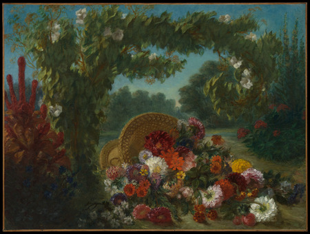 Toile fine art imprimée qualité française ou affiche encadrée. Panier de fleurs...