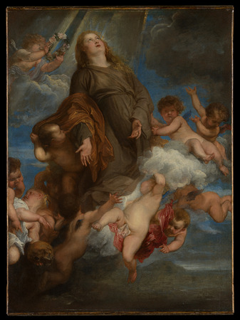 Poster encadré haut de gamme fabriqué en France ou toile fine art. Sainte Rosalie intercédant pour les pestiférés de Palerme...