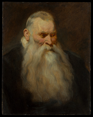Affiche encadrée haut de gamme fabriquée en France ou toile d’art fine art. Tête d'étude d'un vieil homme à barbe blanche...