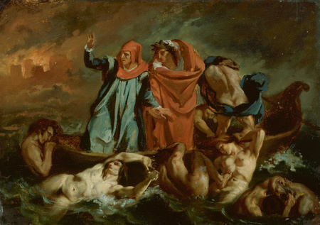 Affiche encadrée d’art de qualité premium en France ou toile imprimée. La Barque de Dante...