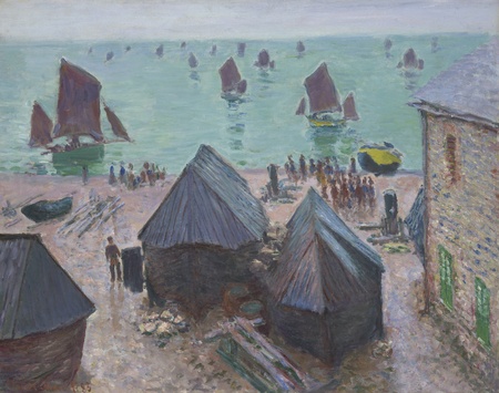 Affiche fine art premium en France ou toile d’art imprimée. Le Départ des Bateaux, Étretat...