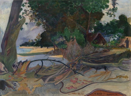 Poster haut de gamme en France ou toile fine art premium. Te burao (l'arbre à hibiscus). Ce tableau de Paul Gauguin s’intitule « te burao »...