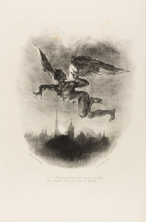 Toile d’art haut de gamme made in France imprimée ou affiche encadrée. Méphistophélès volant, de Faust...