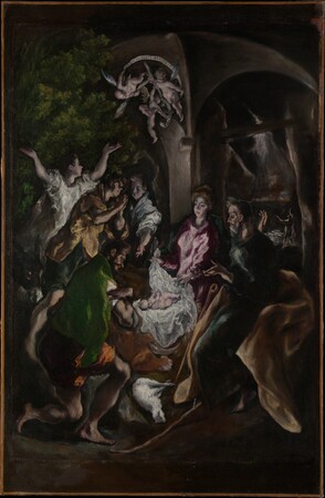 Poster premium haut de gamme fabriqué en France ou toile fine art. L'Adoration des bergers...
