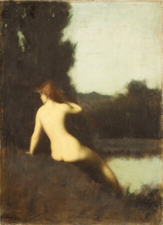 Impression fine art made in France haut de gamme sur toile ou poster encadré. Un baigneur (Echo)...