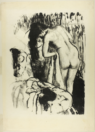 Toile premium fine art made in France ou affiche encadrée. Femme nue debout, se séchant...