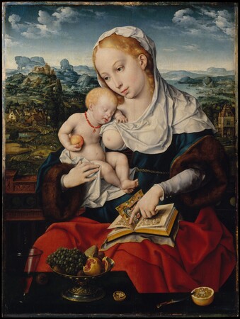 Affiche encadrée premium fabriquée en France fine art ou toile d’art. Vierge à l'Enfant. Joos van Cleve est un artiste flamand de l’école d’Anvers...