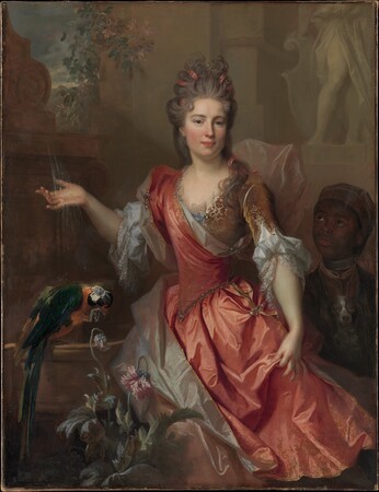 Toile premium fine art fabriquée en France ou affiche encadrée. Portrait d'une femme et d'un serviteur esclave...