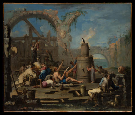 Impression fine art premium fabriquée en France sur toile ou poster encadré. La pie apprivoisée. Ce tableau d’Alessandro Magnasco s’appelle La Pie Apprivoisée...