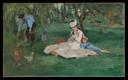 Impression fine art haut de gamme en France sur toile ou poster encadré. La famille Monet dans son jardin à Argenteuil...